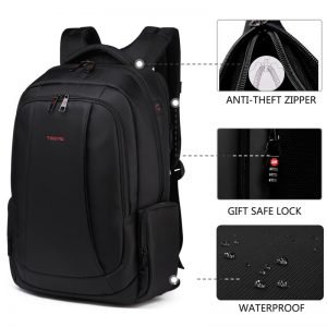 Anti-Theft Solid Unisex Travel Laptop Backpack with USB